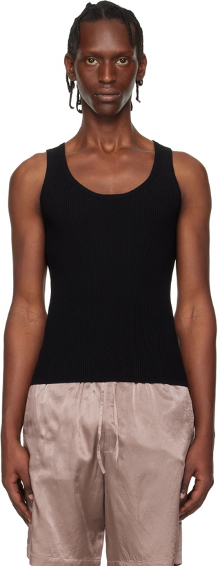 Photo: Dries Van Noten Black Rib Knit Tank Top