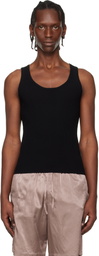 Dries Van Noten Black Rib Knit Tank Top