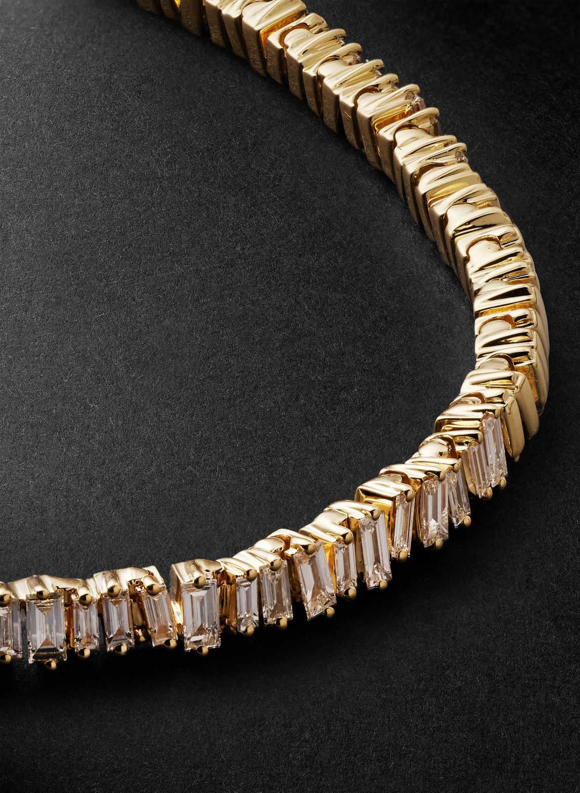 Suzanne Kalan - ID Mini 18-Karat Gold Diamond Tennis Bracelet