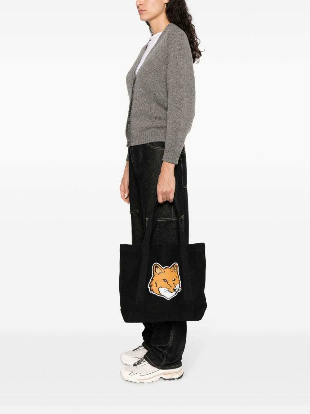 MAISON KITSUNE' - Fox Head Cotton Tote Bag Maison Kitsune