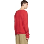 The Elder Statesman Red and Beige Cashmere Meditate Sweater