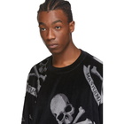 mastermind WORLD Black Velour Skull T-Shirt