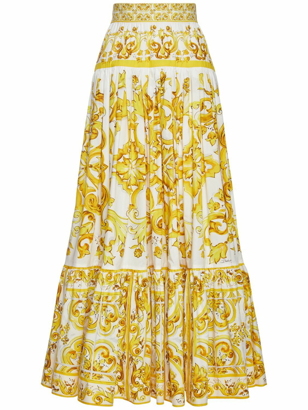 Photo: DOLCE & GABBANA Maiolica Printed Poplin Long Skirt