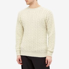 Jamieson's of Shetland Men's Cable Crew Knit in Natural White