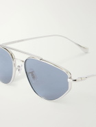 Oliver Peoples - Jil Sander Aviator-Style Silver-Tone Sunglasses