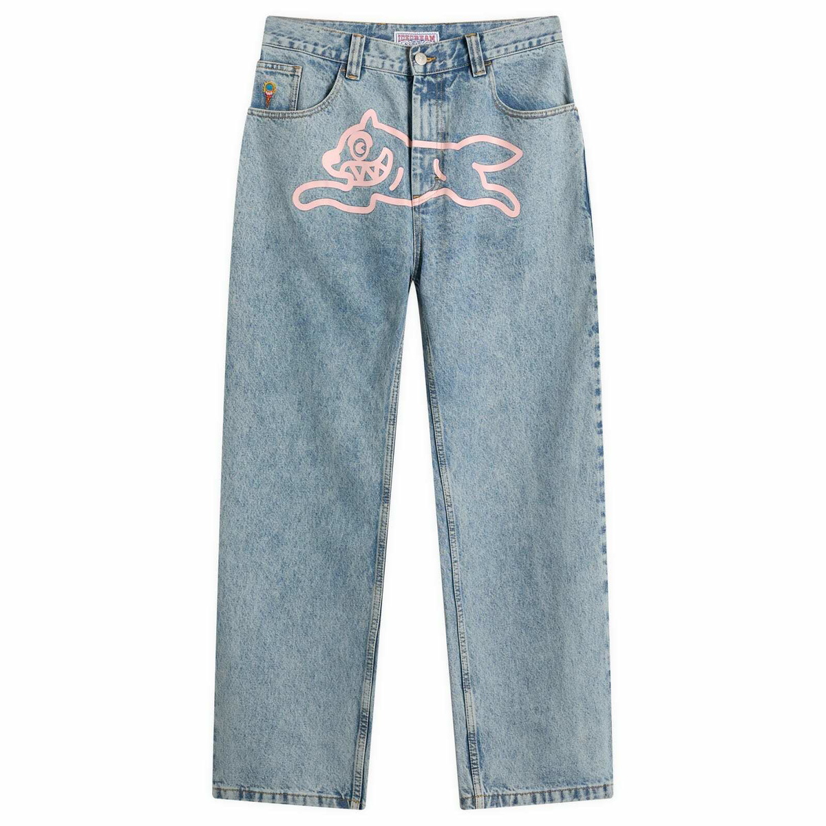 ICECREAM Blue Lazer Drip Denim Trucker Jacket ICECREAM