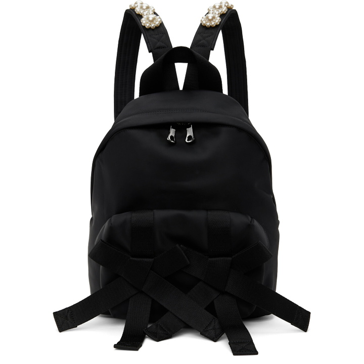 Photo: Simone Rocha Black Beaded Utility Bow Backpack
