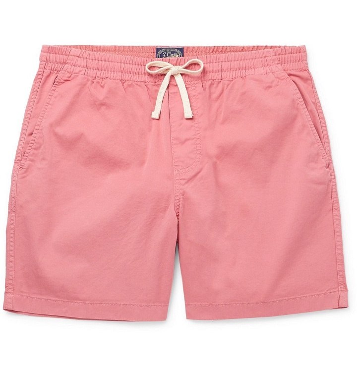 Photo: J.Crew - Dock Garment-Dyed Stretch-Cotton Drawstring Shorts - Pink
