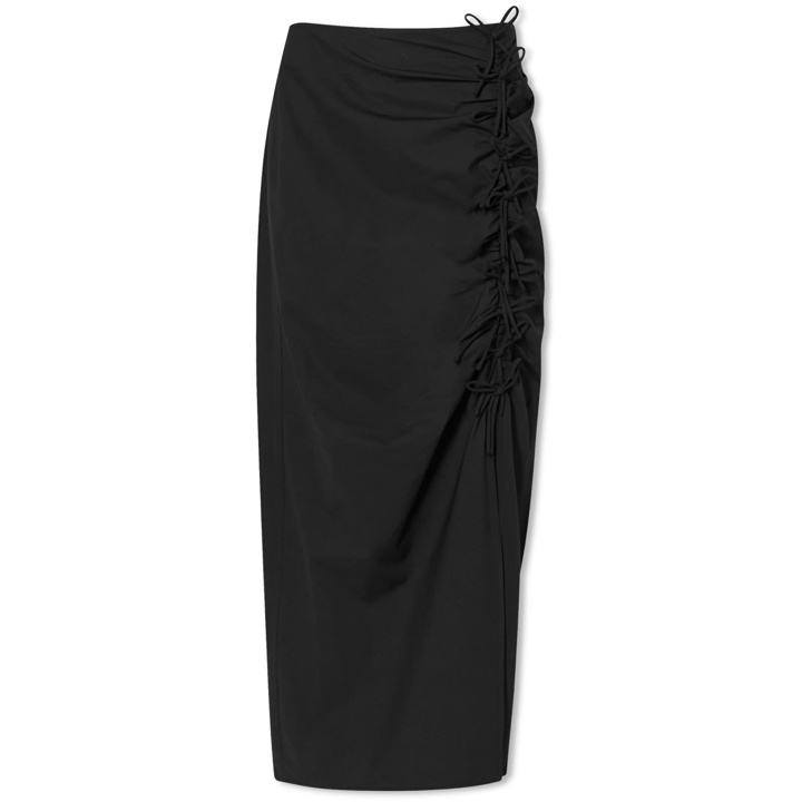 Photo: GANNI Women's Drapey Melange Midi Skirt in Black