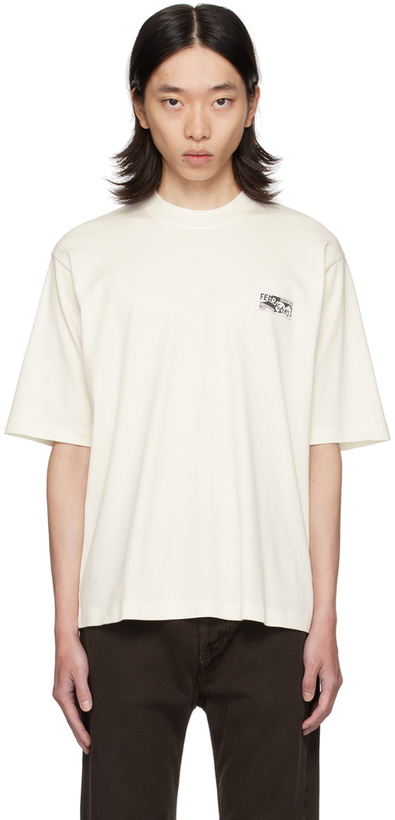 Photo: Ferragamo White Cotton & Silk T-Shirt