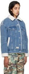 Evisu Blue 'Daruma & Fortune Cat' Denim Jacket