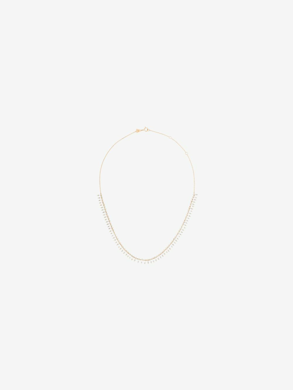 Adina Reyter 14K Yellow Gold Stack Baguette Half Riviera Diamond Necklace
