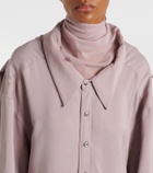 Y/Project Turtleneck mesh-trimmed shirt dress