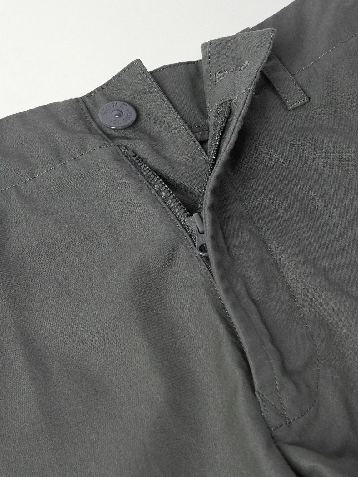 Stone Island - Ghost Straight-Leg Logo-Appliquéd Cotton Cargo Trousers - Gray