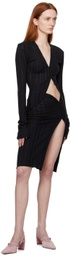 Jade Cropper SSENSE Exclusive Black Hook-Eye Cardigan
