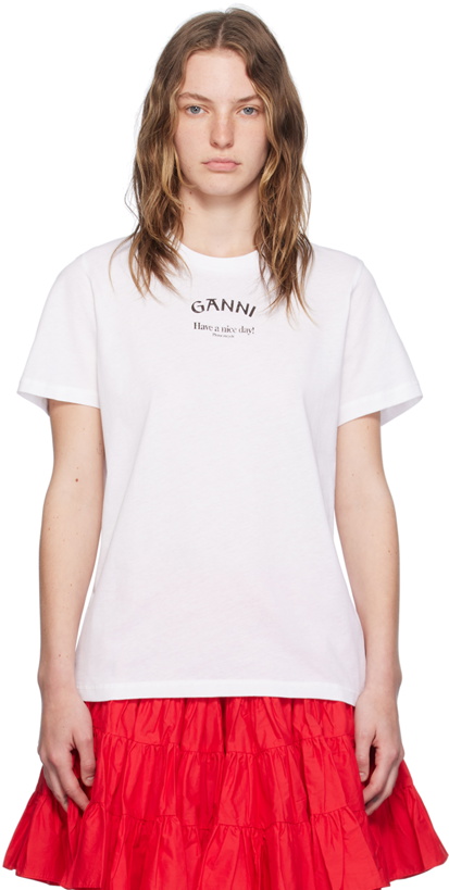 Photo: GANNI White Relaxed T-Shirt