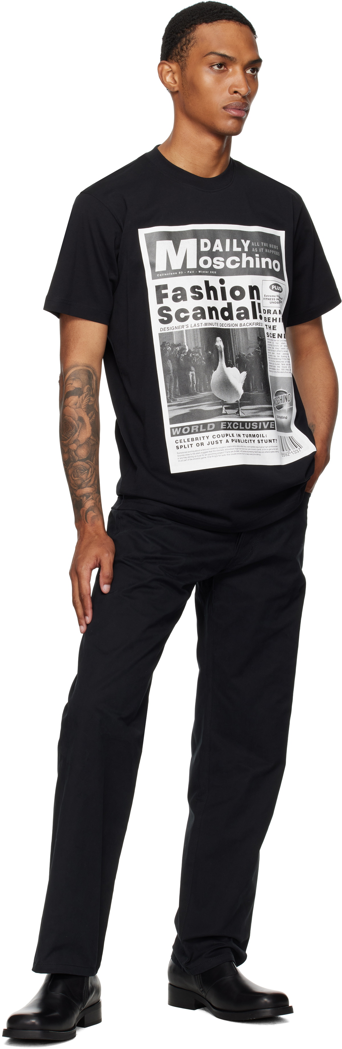 Moschino Black Moschino Tape Jeans