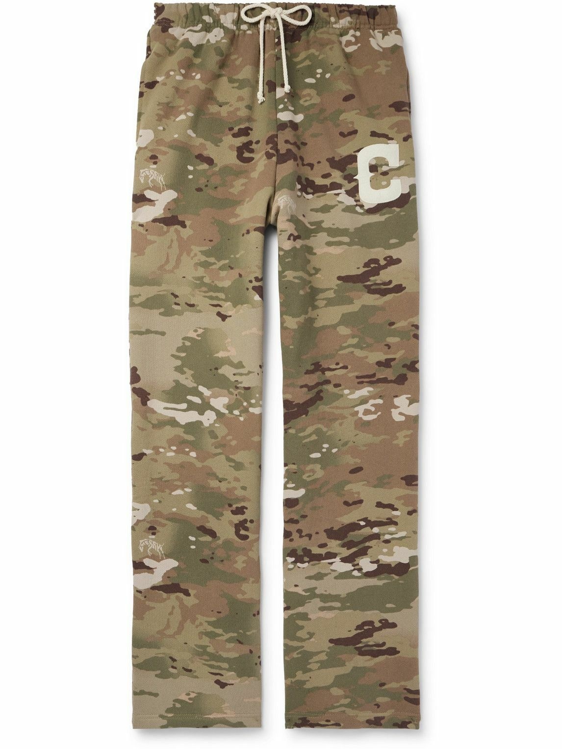 Photo: Cherry Los Angeles - Straight-Leg Camouflage-Print Logo-Appliquéd Cotton-Jersey Sweatpants - Brown