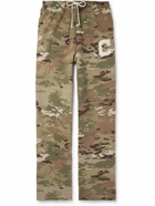 Cherry Los Angeles - Straight-Leg Camouflage-Print Logo-Appliquéd Cotton-Jersey Sweatpants - Brown