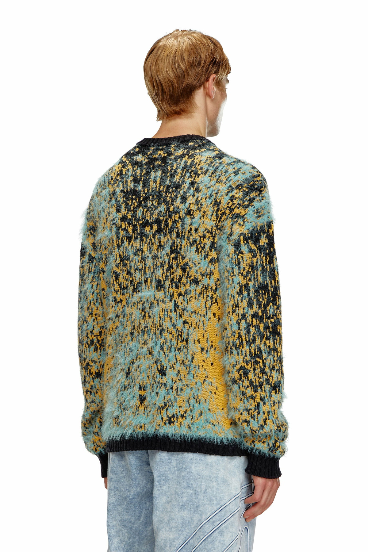 DIESEL アニマル柄ニット Diesel Jumper with acid rain effect - Knitwear Mens in Multicolor