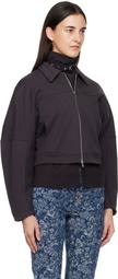 GANNI Black Heavy Terry Jersey Bomber Jacket