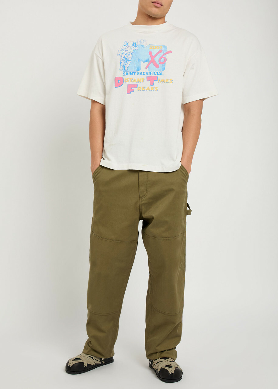 Saint Mxxxxxx Mtv Printed Cotton T-shirt White