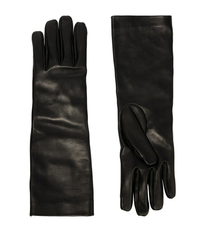 Photo: Saint Laurent - Leather mid-length gloves