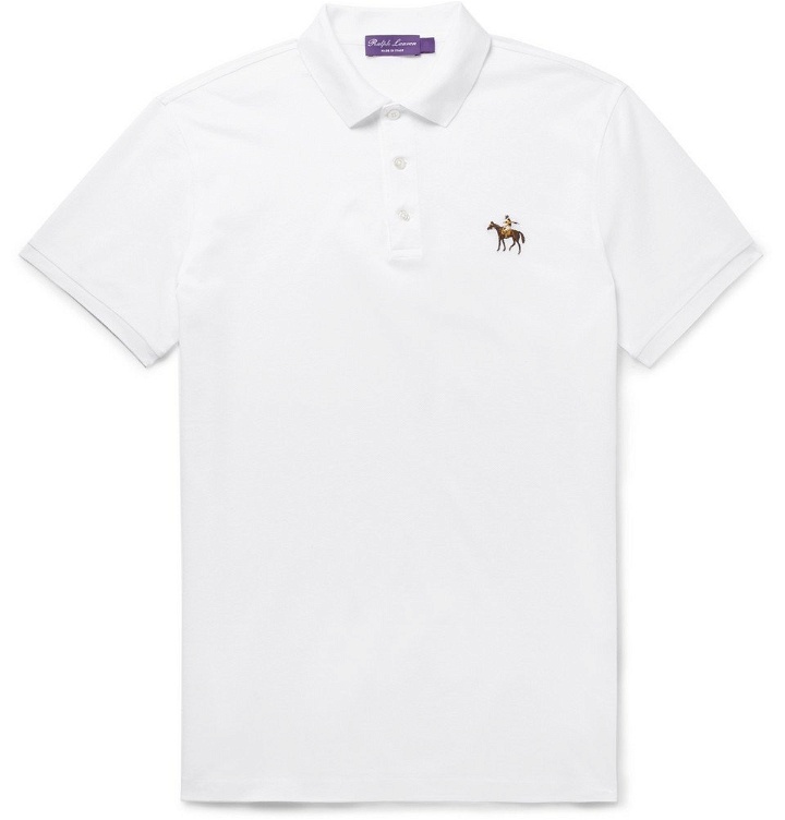 Photo: Ralph Lauren Purple Label - Cotton-Piqué Polo Shirt - White
