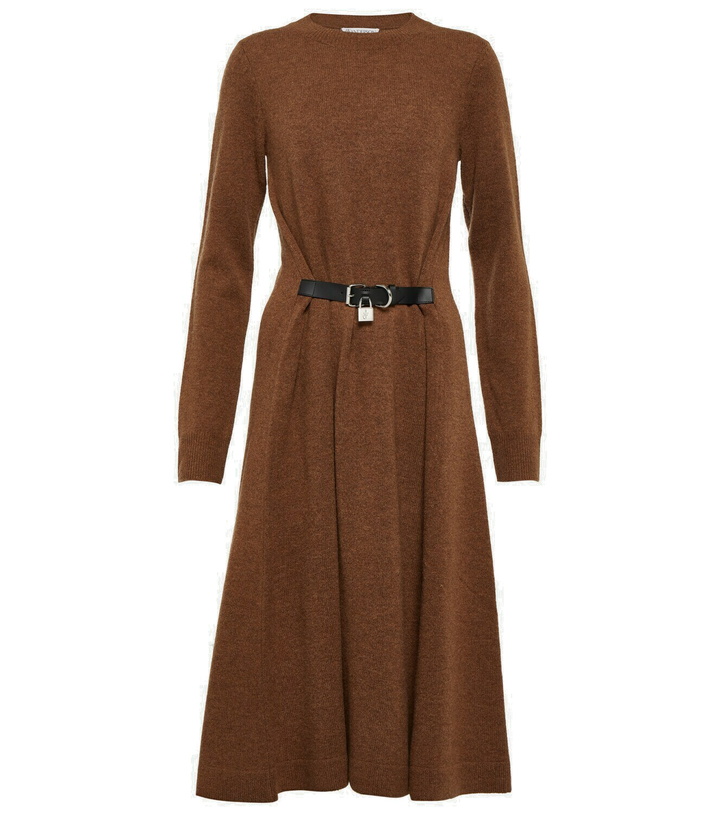 Photo: JW Anderson Padlock belted wool midi dress