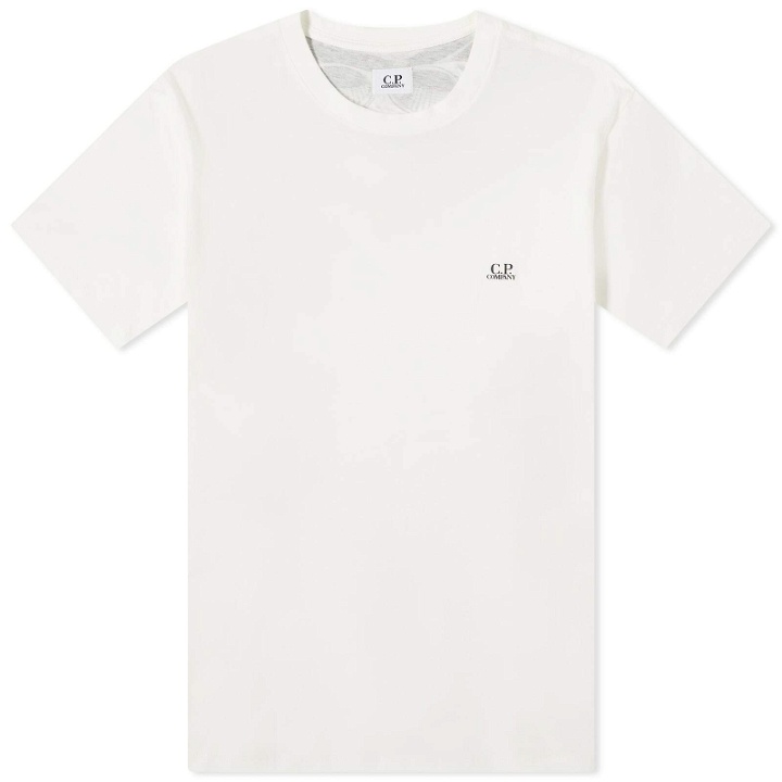 Photo: C.P. Company Men's 30/1 Jersey Logo T-Shirt in Gauze White