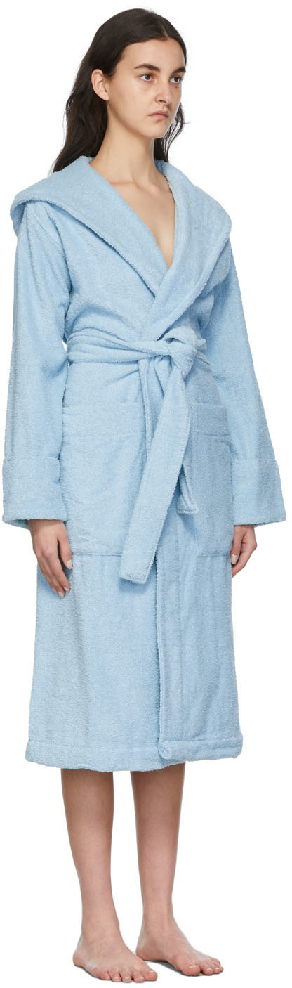 Blue Terry Robe Tekla Blue Terry Hooded Robe Tekla Fabrics