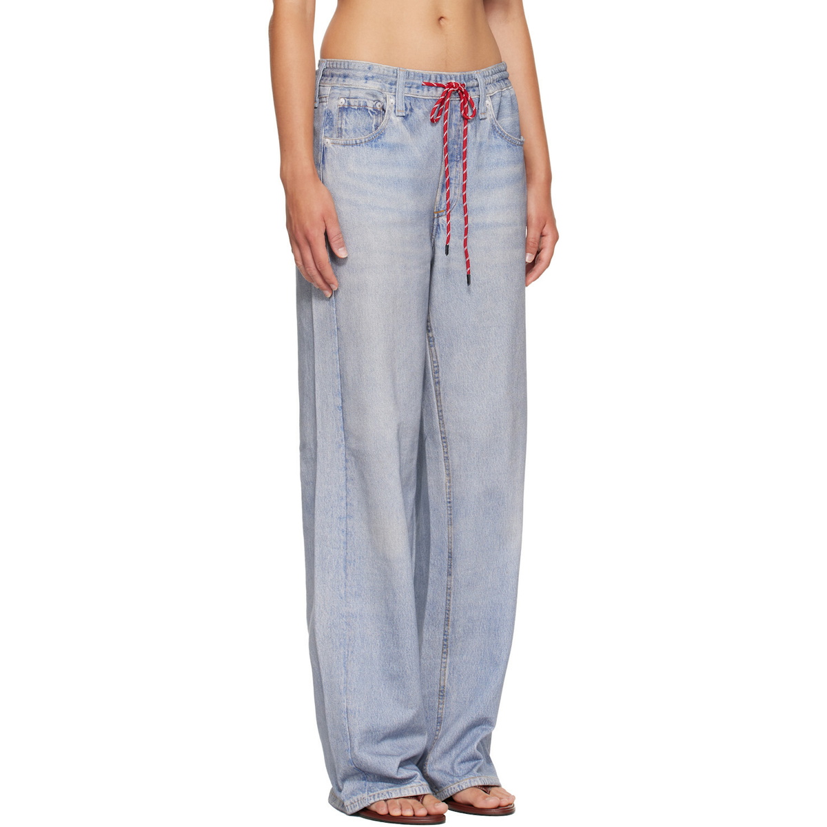 rag & bone Blue Miramar Drawstring Wide-Leg Trousers