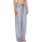 rag & bone Blue Miramar Drawstring Wide-Leg Trousers