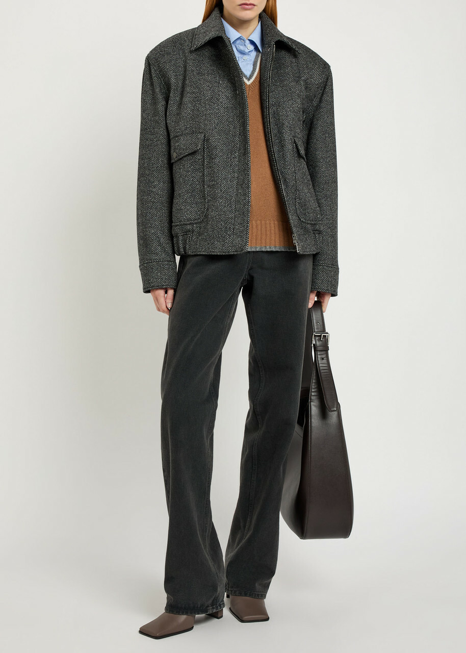Stella Mccartney Herringbone Wool Jacket Grey
