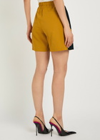 Saint Laurent Logo Panelled Cotton Shorts Brown