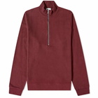 Sunspel Men's Quarter Zip Sweat in Vino