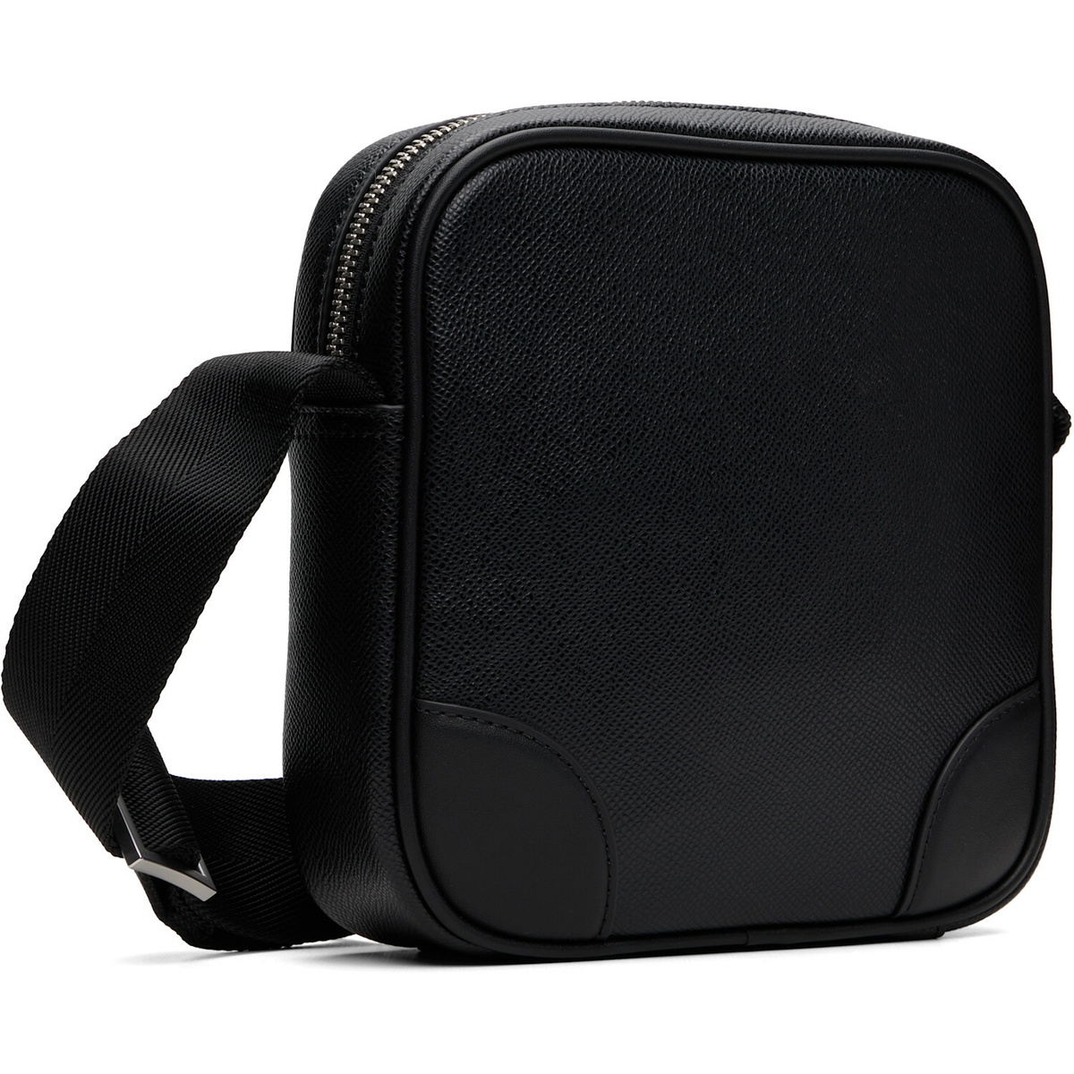 Hugo Black Grained Leather Messenger Bag