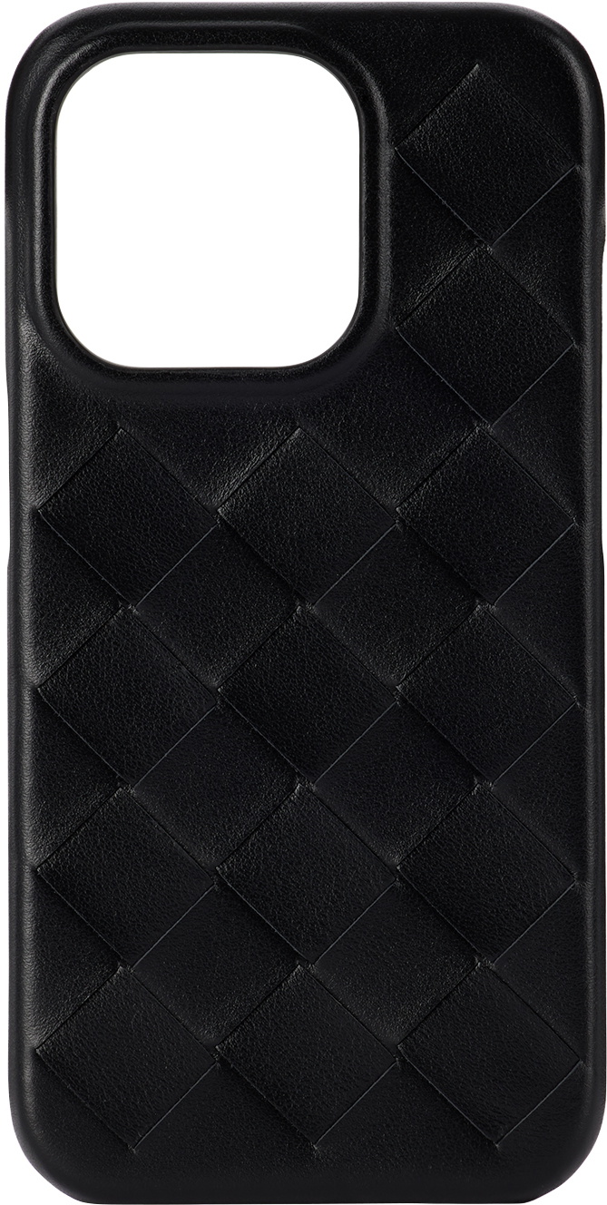 Bottega Veneta Black Intrecciato iPhone 15 Pro Case Bottega Veneta