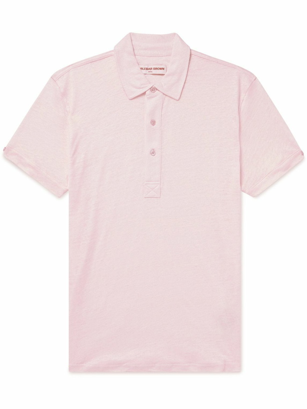 Photo: Orlebar Brown - Sebastian Slim-Fit Linen-Jersey Polo Shirt - Pink