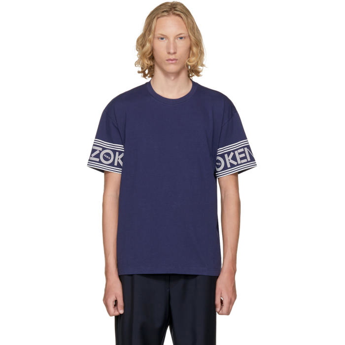 Photo: Kenzo Navy Logo Sleeve T-Shirt 