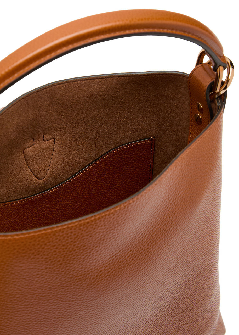 Tods T-plaque Grained Leather top Handle bag - Tan - One Size