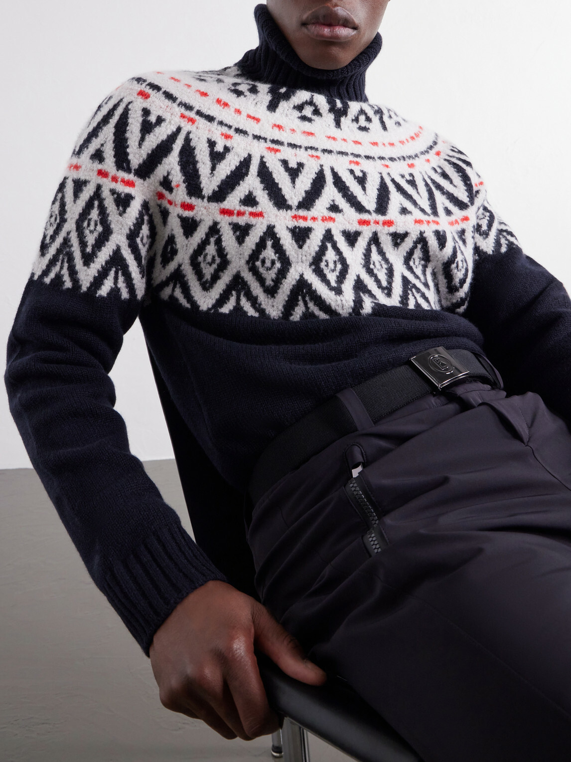 BOGNER - Roxter Fair Isle Jacquard-Knit Cashmere Rollneck Ski Mid-Layer - Blue