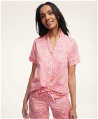 Brooks Brothers Women's Supima Cotton Vintage Lamb Print Short Pajamas | Pink