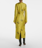 Marni Floral silk midi dress