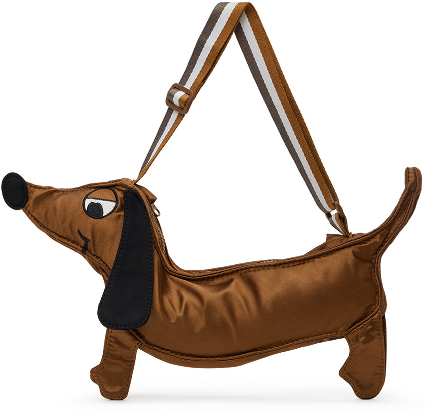 Hand-Painted Leather Dog Crossbody Bag – Unique Brown Dog Face Crossbody Bag main image 1