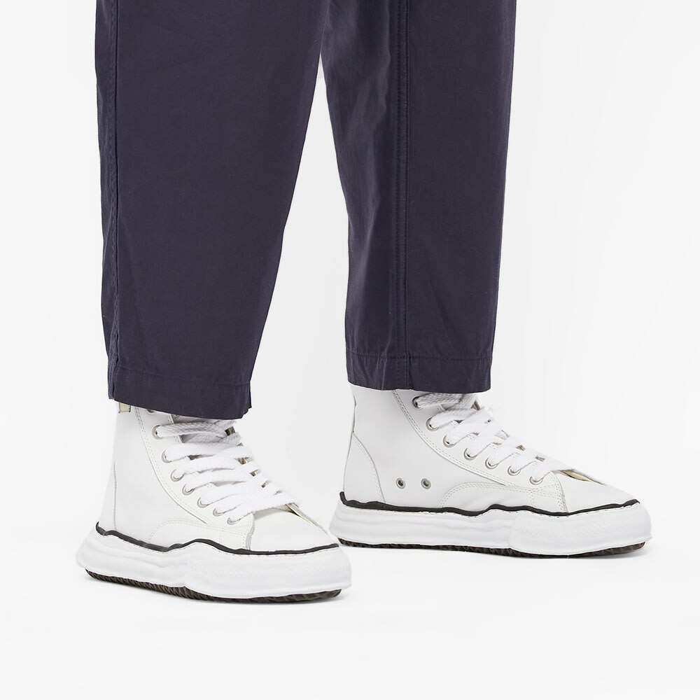 Maison MIHARA YASUHIRO Men's Original Sole Leather Hi-Top Sneakers in White