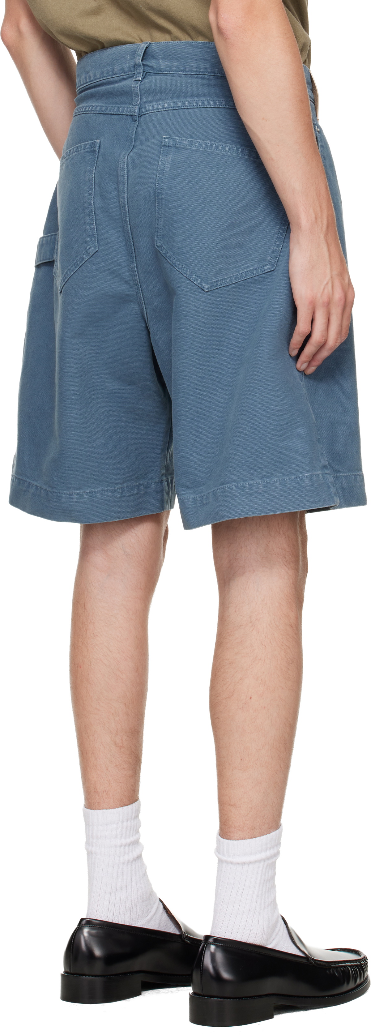 JW Anderson Blue Twisted Workwear Denim Shorts