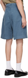 JW Anderson Blue Twisted Workwear Denim Shorts