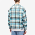 DIGAWEL Men's Check Overshirt in Turquoise Blue