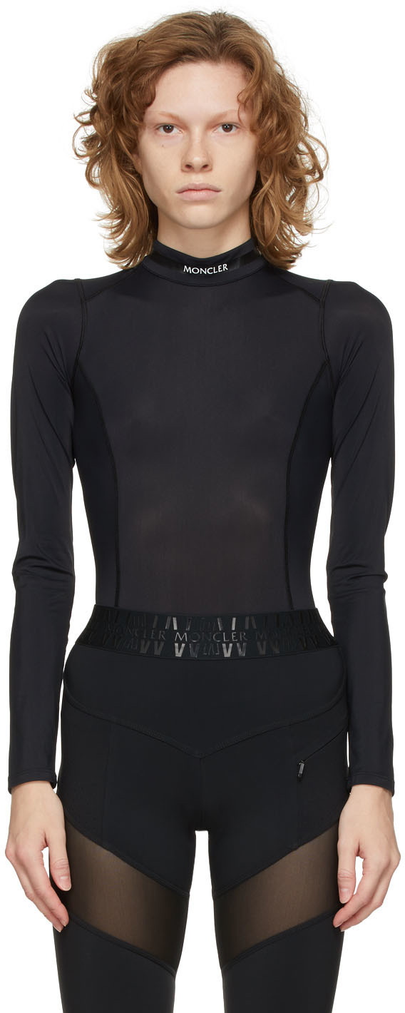 Moncler Black Logo Open Back Bodysuit Moncler